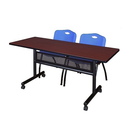 Kobe Rectangle FlipTop Table, 60" W, 29" H, Laminate Top, Mahogany MKFTM6024MH47BE